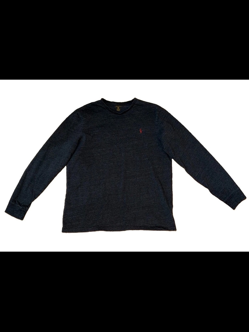 Polo Ralph Lauren Shirt Mens XL Charcoal Gray Heather Long Sleeve Red Pony Tee